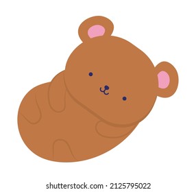 sleepy brown bear over white