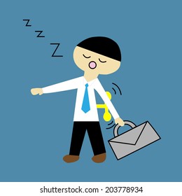 Sleepy business man.