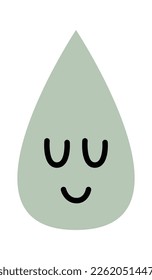 Sleepy cartoon drop flat icon. Vector illustration