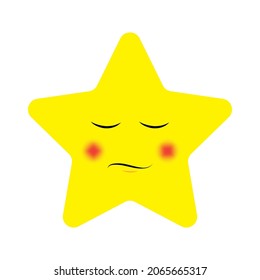 Sleepy cartoon star icon. Hand drawn. Cute picture. Kids room design. Fabric pattern. Vector illustration. Stock image. 