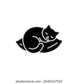 Sleepy Cat on Pillow para relaxamento e conforto