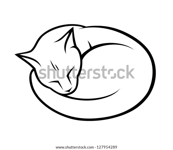 Image Vectorielle De Stock De Chat Endormi Illustration Vectorielle