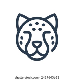 Sleepy Cheetah on the Jungle Vector Icon Illustration