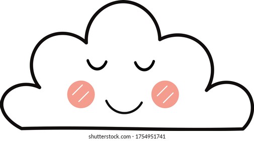 SLEEPY CLOUD ILLUSTRATION VECTOR DESIGN