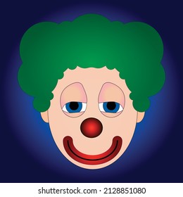 Sleepy clown face icon vector