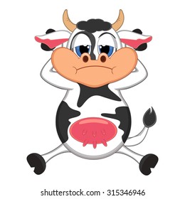 Sleepy cow cartoon