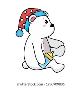 oso adorable con botella