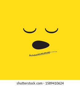 sleepy design concept vector template, design for print or media social