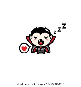 sleepy dracula mascot vector design