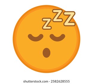 Sleepy emoticon expressive face cartoon isolated illustration  