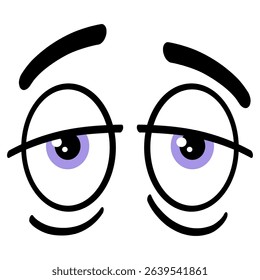 Sleepy Eyes Cartoon Illustration Vector Drawing