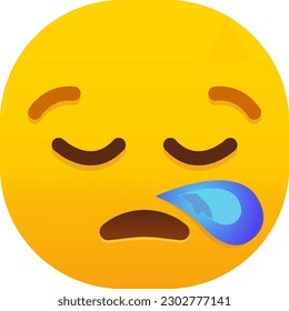 Sleepy Face emoji vector emoticon