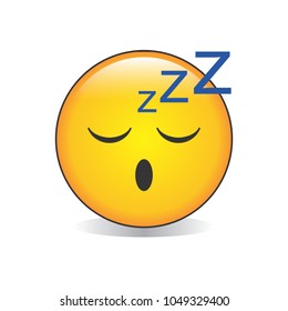 Sleepy Face Emoji Vector Isolated