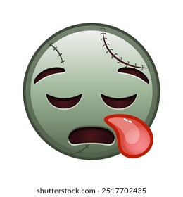 Rosto sonolento Tamanho grande de zumbi halloween emoji