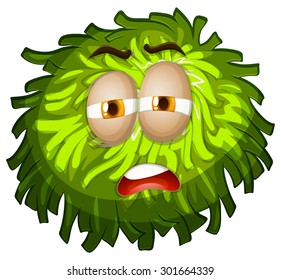 Sleepe cara en una suave bola verde
