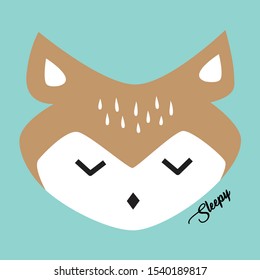 Sleepy Fox Mascot Cartoon Vector 