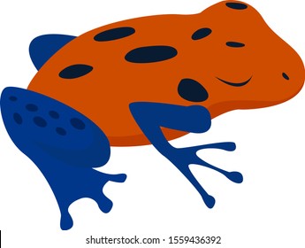 Sleepy frog, illustration, vector on white background.