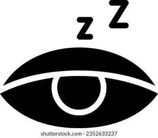 sleepy glyph icon illustration vector