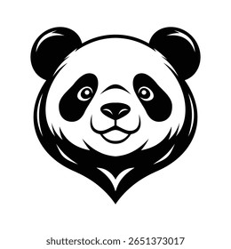 A sleepy glyph icon of panda mascot face