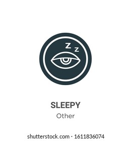 Sleepy glyph icon vector on white background. Flat vector sleepy icon symbol sign from modern other collection for mobile concept and web apps design.