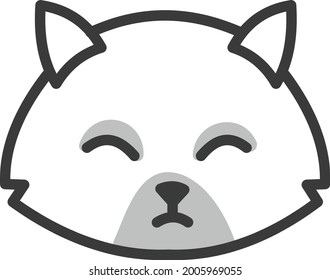 Sleepy grey cat, illustration, vector on a white background.