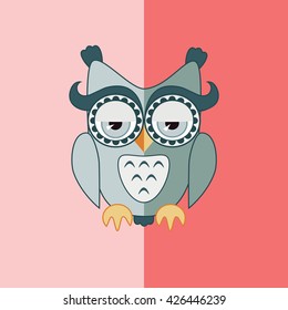 Sleepy grey owl icon