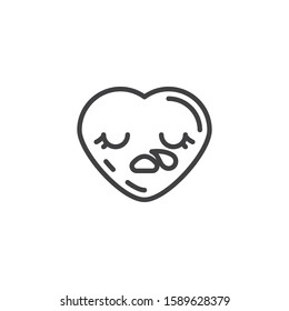 Sleepy Heart Face Emoji Vector Icon Stock Vector (Royalty Free) 1590695008