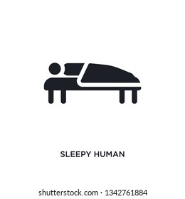 sleepy human isolated icon. simple element illustration from feelings concept icons. sleepy human editable logo sign symbol design on white background. can be use for web and mobile