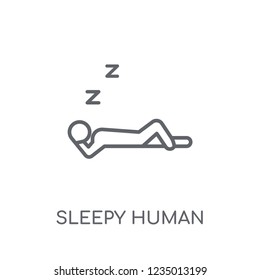 sleepy human linear icon. Modern outline sleepy human logo concept on white background from Feelings collection. Suitable for use on web apps, mobile apps and print media.