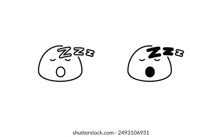 Verschlafenes Icon-Design mit weißem Hintergrund Stock Illustration