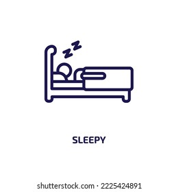 sleepy icon from other collection. Thin linear sleepy, smile, cartoon outline icon isolated on white background. Line vector sleepy sign, symbol for web and mobile