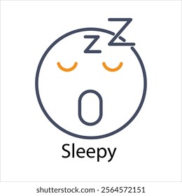 Sleepy Icons thin line and glyph vector icon stock illustration