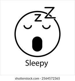 Sleepy Icons thin line and glyph vector icon stock illustration