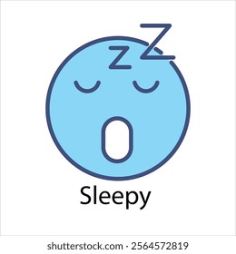 Sleepy Icons thin line and glyph vector icon stock illustration