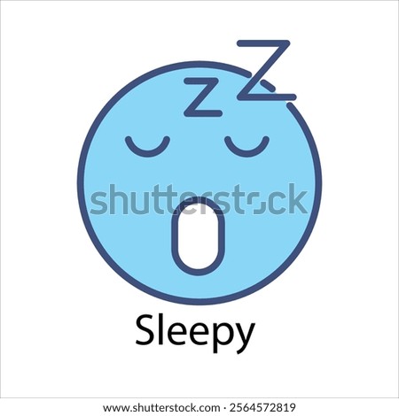 Sleepy Icons thin line and glyph vector icon stock illustration