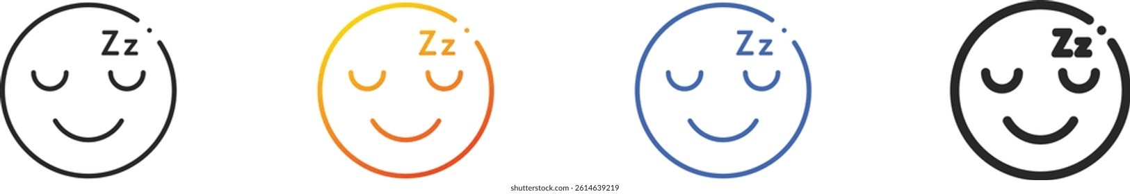 sleepy icon.Thin Linear, Gradient, Blue Stroke and bold Style Design Isolated On White Background