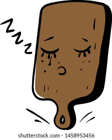Sleepy kitchen board, illustration, vector on white background.