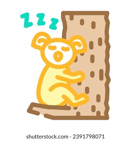 sleepy koala sleep night color icon vector. sleepy koala sleep night sign. isolated symbol illustration