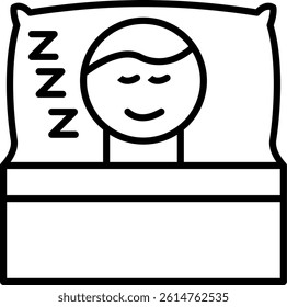 Sleepy Line Vector Icon Design