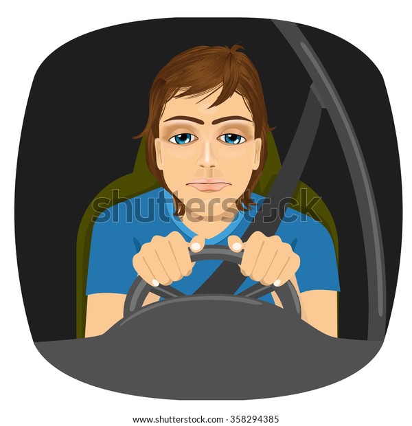 sleepy male driver\
dozing off while\
driving