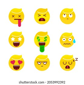 Sleepy, mercenary, unhappy, in love, crying and similar emoji. Emoticon vector icon set. Save icon vector. Editable row set. Colorful icon set. Logo-web, icon design element.