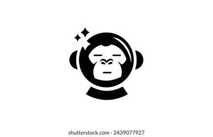 Diseño del logotipo de la mascota del astronauta del mono dormido