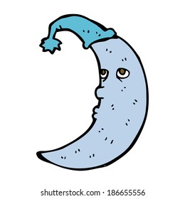 sleepy moon cartoon