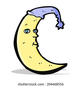 sleepy moon cartoon