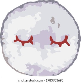 Sleepy Moon Cute Vector Illustration