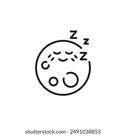 Sleepy Moon Face icon. Simple sleepy moon face icon for social media, app, and web design. Vector illustration.