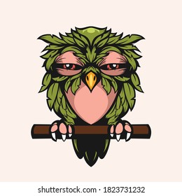 Sleepy owl illustration mascot vector