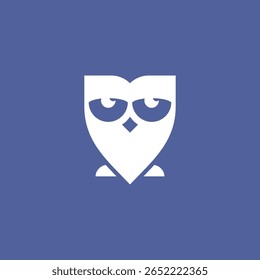 logotipo coruja sonolenta ilustração vetor design