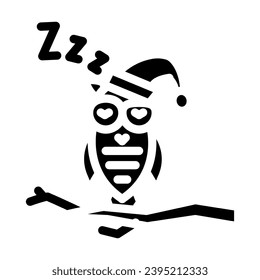 sleepy owl sleep night glyph icon vector. sleepy owl sleep night sign. isolated symbol illustration
