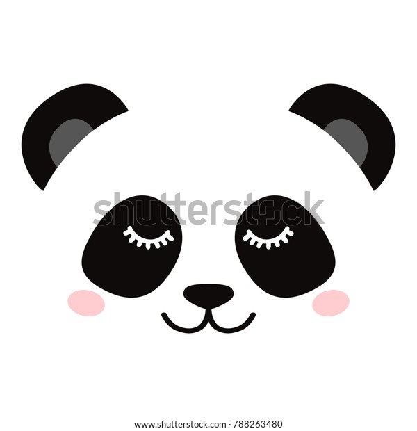 白い背景に眠いパンダの顔 のベクター画像素材 ロイヤリティフリー
